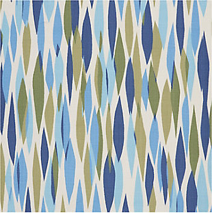 Sun n' shade collection by waverly offers a fresh perspective on indoor/outdoor rugs. The exciting color palettes and myriad designs add a timeless quality to waverly’s keen sense of today’s style. These versatile outdoor rugs are ideal for patio and poolside alike, and can withstand almost all outdoor conditions. An overlapping myriad of multicolored diamond shapes grace this smart, modern waverly bits & pieces rug by nourison. A palette of denim, aqua, soft cream and olive green makes this rug the perfect piece to go poolside, on the patio, or in an interior space.100% polyester | Power loomed | Serged edges | Low shedding | Indoor-outdoor | Imported