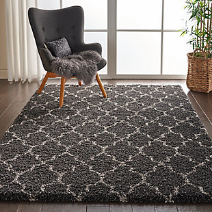 Nourison Nourison Amore 3'11" x 5'11" Charcoal Moroccan Indoor Rug, Charcoal, rollover