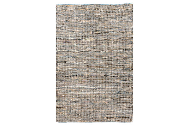 Creating a truly natural look for your space in both design and construction, the exquisitely hand loomed pieces of the adobe collection by country living for surya are sure to effortlessly update any room. Fusing jute and leather in a truly flawless manner, these rugs, with their tasseled borders and striking coloring, will radiate a sense of classic charm in any home decor.Hand loomed | Fringe/tassel detail, recycled materials, reversible, no shedding | No backing | Pantone colors:  15-1306, 19-3964, 16-4120
