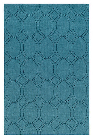 Home Accents Ashlee 5' X 7' 6" Area Rug, Teal, large