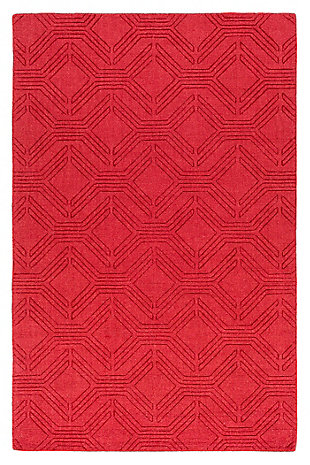 Bold, bright color will surely allow the radiant rugs of the ashlee collection by surya to become a flawless and exquisite addition to your space. Hand loomed in 100% wool. Each of these perfect pieces, with their glamorous geometric design and hypnotizing hues effortlessly embody a sense of vibrant charm from room to room within any home decor.Hand loomed | Carved | Cotton canvas (with latex) | Pantone colors:  19-1759