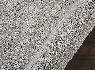 Inspired by glamorous socal interior design, the malibu collection of shag area rugs from nourison are utterly lavish in their look and feel. Each rug is expertly designed in distinctive sizes and shapes to perfectly fit any room, featuring a sumptuously thick 1-inch pile and a marvelous power-loomed fabrication for plush texture and stunning sheen. With its positively plush and lush fabrication, fabulously thick pile and sensational sheen, this malibu shag area rug from nourison is as extravagant to the eye as it is underfoot. In a splendid silvery grey shade, this sensational power loomed shag rug will bring a fashion-forward flair to any room.100% polypropylene | Power loomed | Serged edges | Low shedding | Indoor only | Shag pile | Imported