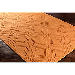 Bold, bright color will surely allow the radiant rugs of the ashlee collection by surya to become a flawless and exquisite addition to your space. Hand loomed in 100% wool. Each of these perfect pieces, with their glamorous geometric design and hypnotizing hues effortlessly embody a sense of vibrant charm from room to room within any home decor.Hand loomed | Carved | Cotton canvas (with latex) | Pantone colors:  18-1160