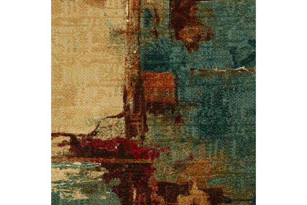 Inspired by abstract art, distressed washes of blue, beige, brown, red and tan color come together in the modern design of Mohawk Home's Aqua Fusion Area Rug. This silky soft style is available in runners, scatters, 5x8 area rugs, 8x10 area rugs, and other popular sizes, making it ideal for entryways, bedrooms, offices, kitchens, living rooms, kids spaces, dining areas and more. Flawlessly finished with advanced technology, this style features brilliant color clarity and richly defined details. The textured cut loop and cut pile base is created with a premium synthetic yarn that provides proven stain resistance power and reliable resistance to daily wear and tear. Durable and designed to be kid and pet friendly, this area rug is suitable for high traffic areas.Made of nylon | Spot clean with a solution of water and mild detergent, regular vacuuming helps rugs remain attractive | Durable and fade resistant, designed to hold up under high-traffic spaces with kids and pets, remains attractive for years to come | Proudly made in the USA, manufactured in America with US & imported materials