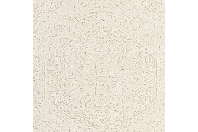 Modern carved artistry comes to life in the high low woven shag texture of Mohawk Home's Francesca Area Rug in Cream. Beautifully neutral, this versatile area rug features a refined bohemian aesthetic woven into its artisan designed motif. This area rug, available in runners, scatters, 5x8 area rugs, 8x10 area rugs and other popular sizes, is ideal for kitchens, dining areas, offices, kids spaces, nurseries, living rooms, bedrooms and more. Crafted with the luxurious plush touch of Mohawk Home's exclusive ecofriendly EverStrand, a premium synthetic yarn created from post consumer recycled plastic bottles, this rug proves you dont have to sacrifice style for sustainability. While EverStrand is renowned for its softness, this silky yarn also offers superior strength, stain resistance, illustrious fade resistant color clarity and dependable durability ideal for high traffic spaces with kids and pets.Made of polyester (EverStrand PET) | Spot clean with a solution of water and mild detergent, regular vacuuming helps rugs remain attractive | Durable and fade resistant, designed to hold up under high-traffic spaces with kids and pets, remains attractive for years to come | Proudly made in the USA, manufactured in America with US & imported materials