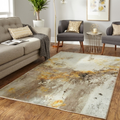 Mohawk Gold Vein Grey 4' x 6' Accent Rug, Cream, rollover