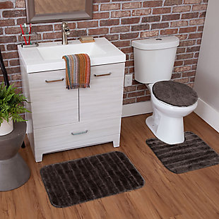 Mohawk Veranda Bath Rug Gray Set (Set Contains: 20x30, 20x20 Contour and Toilet Lid Cover), Gray, rollover