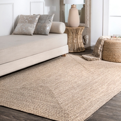 Nuloom Braided Lefebvre Indoor/Outdoor 5' x 8' Area Rug, Tan, rollover