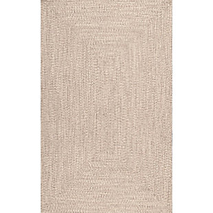 Nuloom Braided Lefebvre Indoor/Outdoor 6' x 9' Area Rug, Tan, large