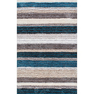 Nuloom Hand Tufted Classie Shag 2' x 3' Accent Rug, Blue Multi, large