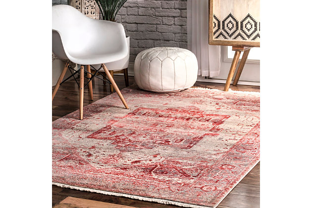 Elevate your space with the beautifully distressed, antique look of the Ethel collection. The soft and silky texture of these rugs adds an instant touch of luxury anywhere you place them.100% polyester | Machine made | Easy to clean and maintain | Distressed effect | Spot clean recommended | Imported