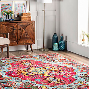 Elevate your space with the beautiy distressed, antique look of this medallion patterned rug. The soft and silky texture adds an instant touch of luxury anywhere you place them.100% polypropylene frisee | Machine made | Easy to clean and maintain | Distressed effect | Spot clean recommended | Imported