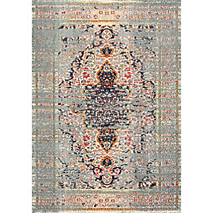 Nuloom Distressed Persian Sarita 8' 10" x 12' Area Rug, Gray, large