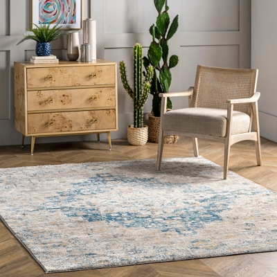 Nuloom Alessandra Millifleur Medallion 6 7 x 9 Area Rug, Blue