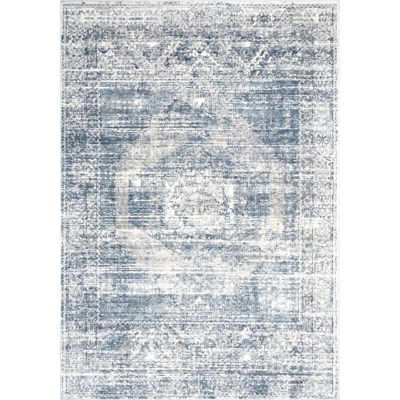 Nuloom Jayla Barbed Iris Medallion 5' 3" x 7' 7" Area Rug, Blue, large