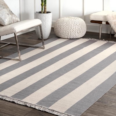 Hico Flatweave Farmhouse Stripes 5' x 8' Area Rug 
