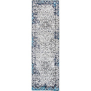 Nuloom Transitional Persian Wreath 2' 6" x 8' Runner Rug, Blue, large