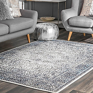Nuloom Transitional Persian Wreath 8' x 10' Area Rug, Blue, rollover