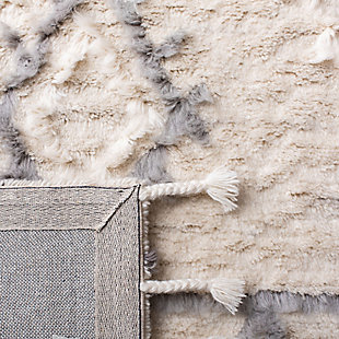The Casablanca Collection of fine shag and flokati rugs displays the organic simplicity and classic style of traditional Moroccan rug weavers. These plush, luxurious area rugs are timeless yet contemporary. Casablanca is hand-tufted using the finest New Zealand wool to create the natural fleece tones and clean designs reminiscent of  the organic simplicity of Moroccan rug artistry. Construction: hand tufted | Fiber content: 100% wool | Country of origin: india