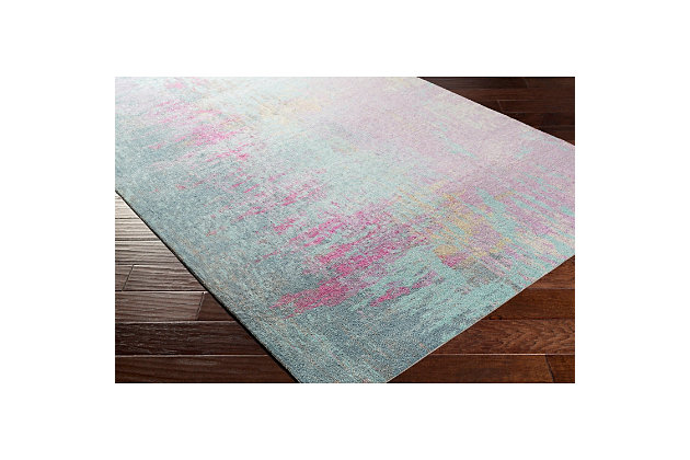 Surya's felicity collection is composed of subtle watercolor inspired designs. These soft rugs are a great value and are sure to brighten any room in your home.Machine made | Easy care, no shedding, printed | Cotton canvas (with latex) | Pantone colors:  17-3612, 18-4417, 18-2336, 16-1108, 12-5409