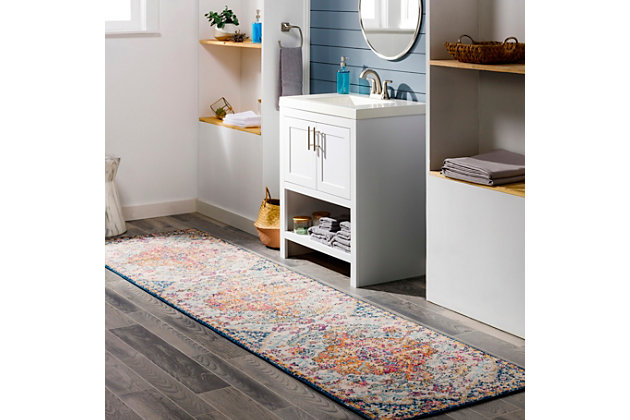 The vibrant and eclectic designs in the Harput collection will set your space apart with a spash of color and edgy style. The tight patterns and vibrant untraditional colors in this polyrpolene rug are sure to catch the eye of visitors. This colleciton is machine made in Turkey and easily cleaned.null