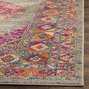 The heirloom elegance of yesteryear becomes chic, metro-mod décor in the Madison Rug Collection. Traditional motifs and reminiscent imagery is colored in vibrant hues and draped in a distressed, antique patina for a classic look that is all-together now. Madison rugs are machine loomed using soft, easy-care synthetic yarns for long-lasting brilliance. Construction: power loomed | Fiber content: polypropylene pile | Country of origin: turkey