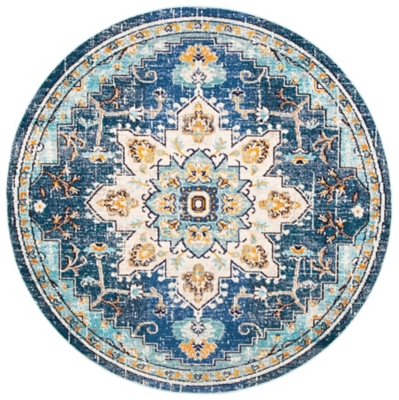 Safavieh Madison 5' x 5' Round Area Rug, Blue/Light Blue, large