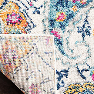 Chic styling and cool, soothing colors transform traditional rug artistry into the metro-swank look and luxurious feel of this fashion-now floor covering. Classic medallions and floral vines colored in enticing shades of grey are set against the soft, cream pile of this stylish area rug. Power loomed using soft and durable synthetic yarns for long-lasting charm and vivid color.Construction: power loomed | Fiber content: 65% polypropylene 21% jute 7% polyester 7% cotton | Country of origin: turkey