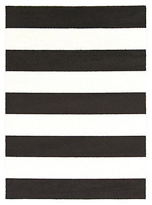 Home Accents Horizon 6' 7" X 9' 6" Area Rug, Black/White, large