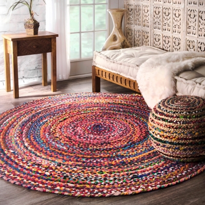 Waterford Handmade Braided Cotton Area Rug In Multicolor