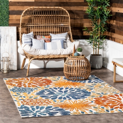 Nuloom Monique Floral Indoor/Outdoor Area Rug, Blue