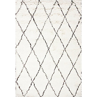 Nuloom Hand Made Marrakech Shag 2' x 3' Accent Rug, Ivory, large