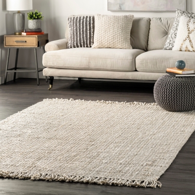 Nuloom Daniela Farmhouse Chunky Jute Area Rug, Off White, large