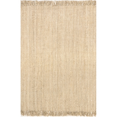 Natural Chunky Jute Tasseled Area Rug