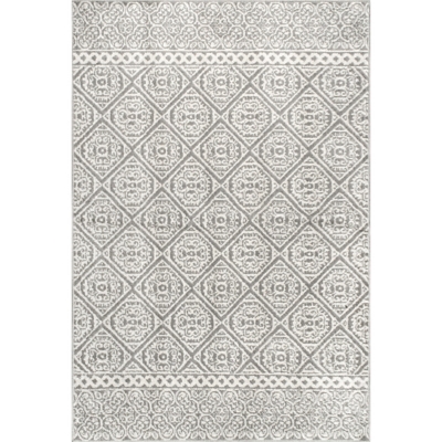 Nuloom Floral Tiles 4' x 6' Area Rug, Gray, large
