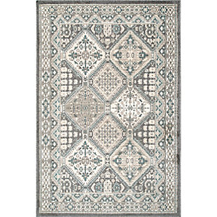 Nuloom Melange Tiles 5' x 8' Area Rug, Charcoal, large