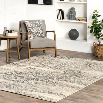 Nuloom Withered Floral 5' x 8' Area Rug, Gray, rollover