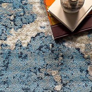 The contemporary style of this abstract Persian rug is like a work of art for your floor. Its picture-perfect design pairs well with beige, blue and soft gray accents.100% polypropylene | Machine made | Easy to clean and maintain | Spot clean recommended | Imported