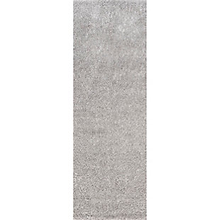 Nuloom Marleen Contemporary Shag Area Rug, Silver, large