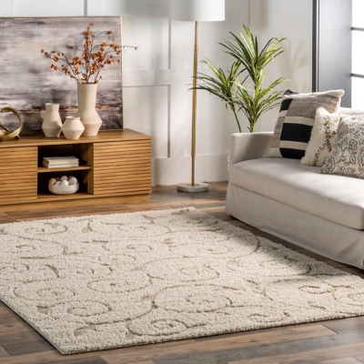 Nuloom Maisha Contemporary Shag Area Rug, Cream, large