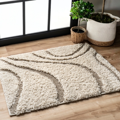 Nuloom Carolyn Modern Shag Area Rug, Cream, large