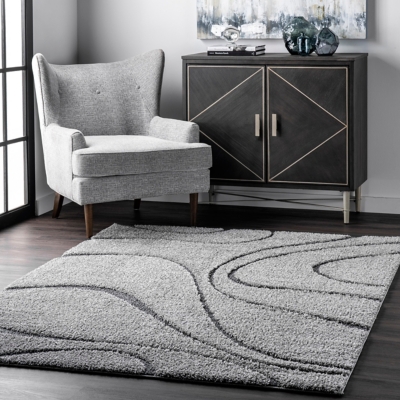 Nuloom Carolyn Modern Shag Area Rug, Dark Gray, large