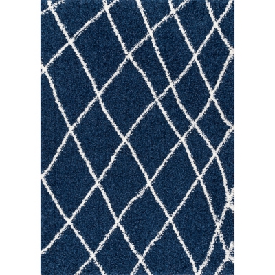 Nuloom Alvera Easy Shag 6' 7" x 9' Area Rug, Blue, large