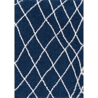 Nuloom Alvera Easy Shag 6' 7" x 9' Area Rug, Blue, large