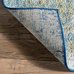 The creative use of abstract motifs in a blend of harmonious colors makes this rug a staple of modern design. Use it as a foundation for your contemporary style by incorporating blue or brown accent pieces to complement your rug.100% polypropylene | Machine made | Easy to clean and maintain | Spot clean recommended | Imported