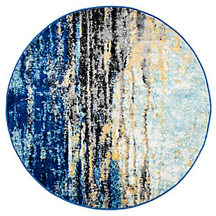 Nuloom Katharina Abstract Waterfall 6' 7" x 9' Area Rug, Blue, large