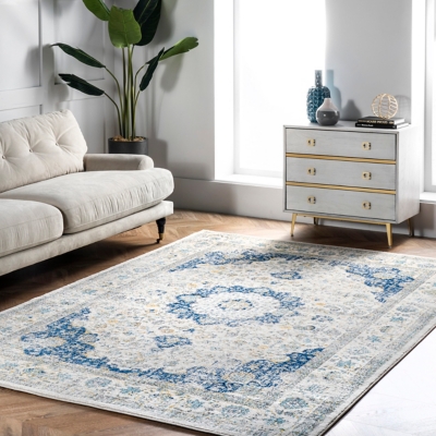 Nuloom Verona Vintage Persian Area Rug, Blue, large