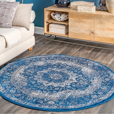 Doylestown Blue Area Rug  Dark blue rug, Distressed persian rug, Blue area  rugs