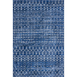 Nuloom Moroccan Trellis 6' 7" x 9' Area Rug, Dark Blue, large