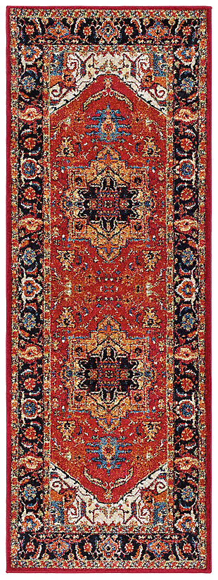 Home Accents Serapi 2' 7" X 7' 3" Runner, Red, large